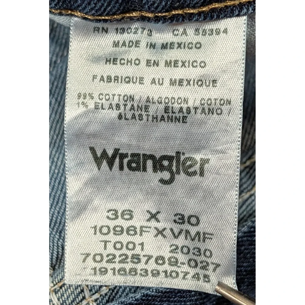 Wrangler Mens Regular Fit‎ Straight Leg Stretch Jeans Blue 35x29 1096FXVMF